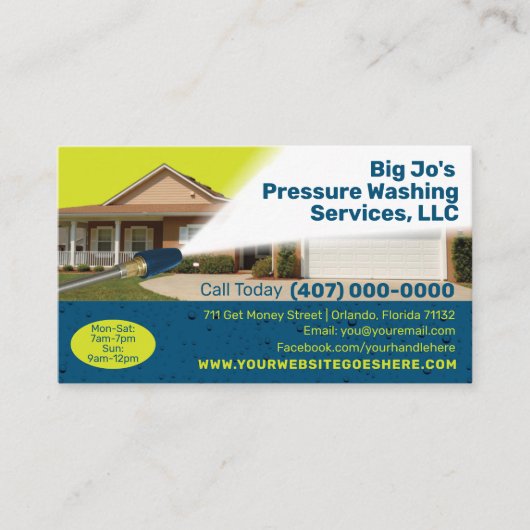 圧力/電源洗浄名刺 名刺 (正面)