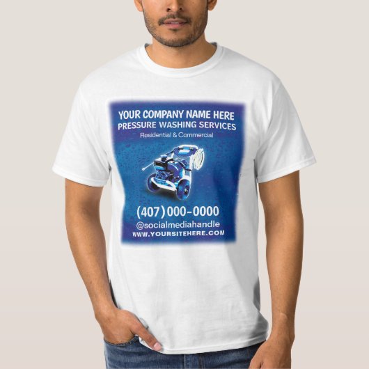 圧力（電源）洗浄/クリーニングテンプレート Tシャツ (正面)