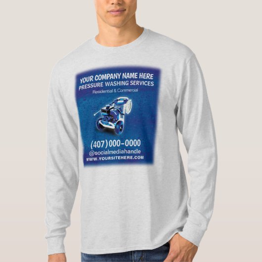 圧力（電源）洗浄/クリーニングテンプレート Tシャツ (正面)