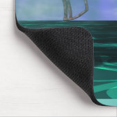 圧延の海の3匹の恐竜の頭部。 曇った青空 マウスパッド (コーナー)