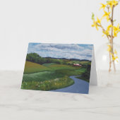 圧延の谷の挨拶状 カード (黄色い花)