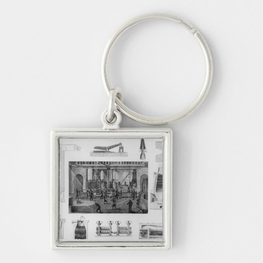 圧延の鉄の一般的な見解の鉄作り キーホルダー (正面)