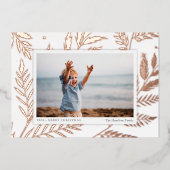 圧搾植物学 |写真水平バラ金ゴールド 箔シーズンカード (正面)