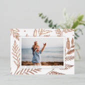 圧搾植物学 |写真水平バラ金ゴールド 箔シーズンカード (立ち正面)