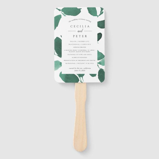 圧搾植物性結婚式 プログラム | Emerald ハンドファン (正面)