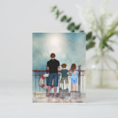 圧痛はがきの海(文字) ポストカード (スタンド正面)