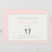 圧痛ピンク誕生のお知らせ 案内状 (正面/裏面)