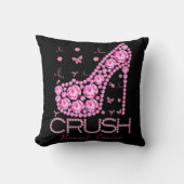 圧砕乳がん認識度きらきら光るピンクリボン クッション (正面)