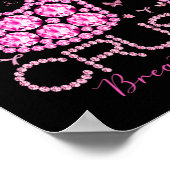 圧砕乳がん認識度きらきら光るピンクリボン ポスター (角)