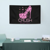 圧砕乳がん認識度きらきら光るピンクリボン 横断幕 (トレードショー)