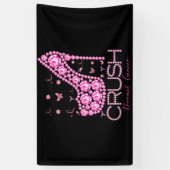 圧砕乳がん認識度きらきら光るピンクリボン 横断幕 (縦)