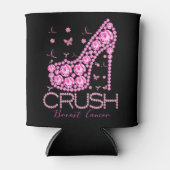 圧砕乳がん認識度きらきら光るピンクリボン 缶クーラー (正面)