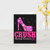 圧砕乳がん認識度ピンクヒール カード (黄色い花)