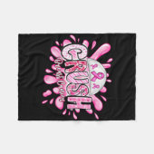 圧砕乳がん認識度ピンクリボン支持 フリースブランケット (正面(横))