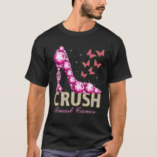 圧砕乳がん認識度ピンクリボン支持 Tシャツ