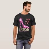 圧砕乳がん認識度ピンクリボン支持 Tシャツ (正面フル)