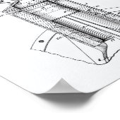 圧縮エンジン1927特許芸術ホワイト紙 ポスター (角)