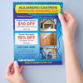 圧迫洗浄フライヤーフルページテンプレート チラシ (手)