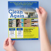 圧迫洗浄フライヤーEDDMテンプレート チラシ (手)