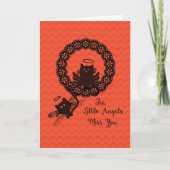 在学中の猫の遠くにカード カード (正面)