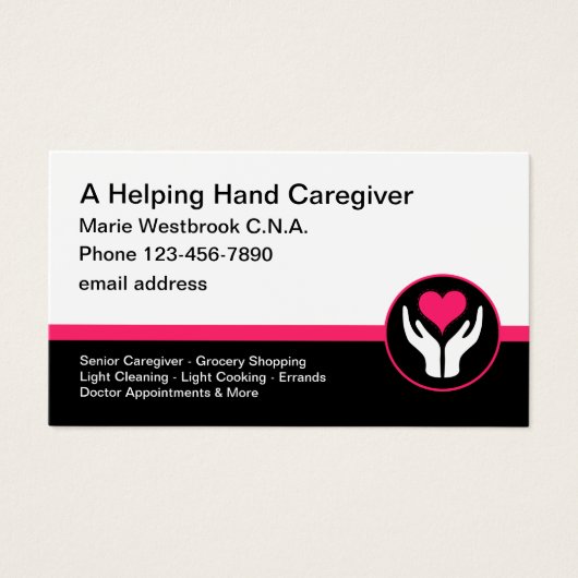 在宅介護者C.N.A.ハート名刺 (正面)