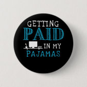 在宅勤務おもしろいで働く 缶バッジ (正面)