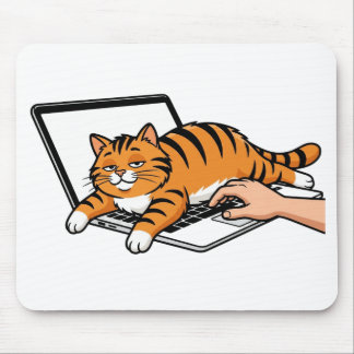 在宅勤務ねこステッカー マウスパッド