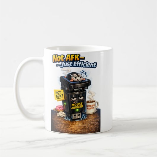在宅勤務のユーモア コーヒーマグカップ (左)