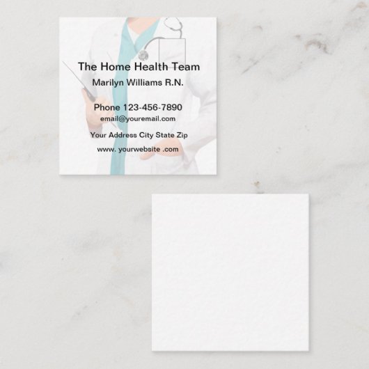 在宅医療 スクエア名刺 (正面/裏面)