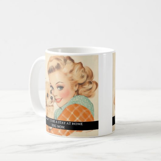 在宅犬ママおもしろいレトロ50sことわざ コーヒーマグカップ (正面左)