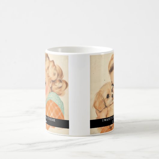 在宅犬ママおもしろいレトロ50sことわざ コーヒーマグカップ (中央)