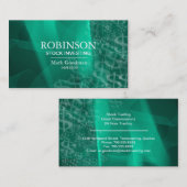 在庫は名刺の緑のティール(緑がかった色)のドル記号を投資します 名刺 (正面/裏面)