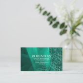 在庫は名刺の緑のティール(緑がかった色)のドル記号を投資します 名刺 (スタンド正面)