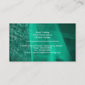 在庫は名刺の緑のティール(緑がかった色)のドル記号を投資します 名刺 (裏面)