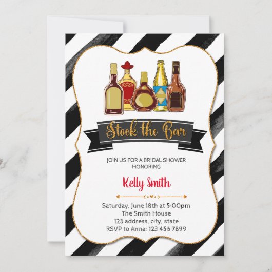 在庫バーシャワーパーティの招待状 招待状 (正面)