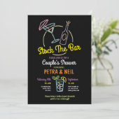 在庫バーパーティー婚約カップルのシャワー 招待状 (スタンド正面)
