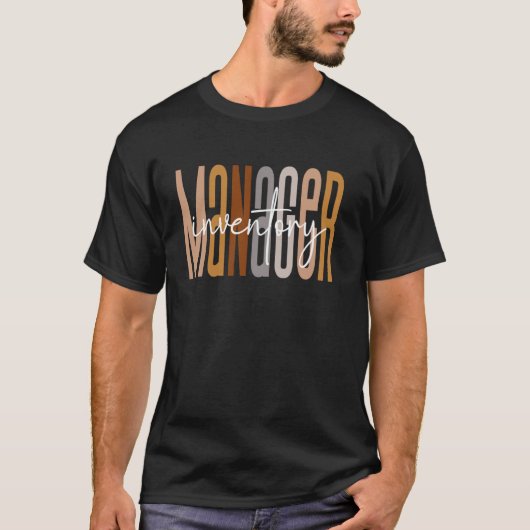 在庫管理チーム 面白い在庫管理者Cr Tシャツ (正面)