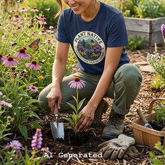 在来植物を育てよう - 地元の花粉媒介者をサポート トライブレンドTシャツ