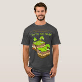 地おもしろい質の地震ギフトかわいい地球の男 Tシャツ (正面フル)