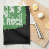 地おもしろい質 – 岩が見えるまで待つ キッチンタオル (四つ折り)