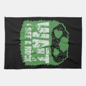 地おもしろい質 – 岩が見えるまで待つ キッチンタオル (横)