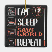 地すごい理先生救ワールド感謝ギフト セラミックオーナメント (裏面)