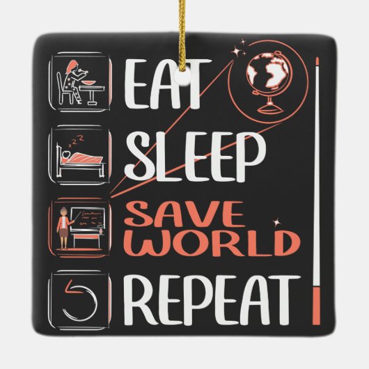 地すごい理先生救ワールド感謝ギフト セラミックオーナメント (裏面)