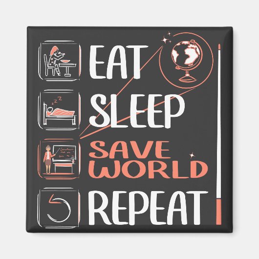 地すごい理先生救ワールド感謝ギフト マグネット (正面)