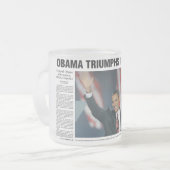 地すべりのマグのオバマの勝利 フロストグラスマグカップ (正面左)