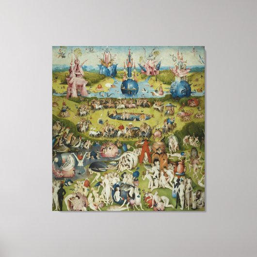地の喜びの庭， 1490年～1500年 キャンバスプリント (正面)