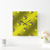 地の猿の年 スクエア壁時計 (ホーム)