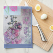 地は紫茶の湯を浮かべて笑う キッチンタオル (四つ折り)