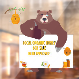 地カスタマイズ域オーガニックHoney Bear Farmロゴ ウィンドウサイン
