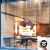 地カスタマイズ域オーガニックHoney Bear Farmロゴ ウィンドウサイン (カフェ窓)